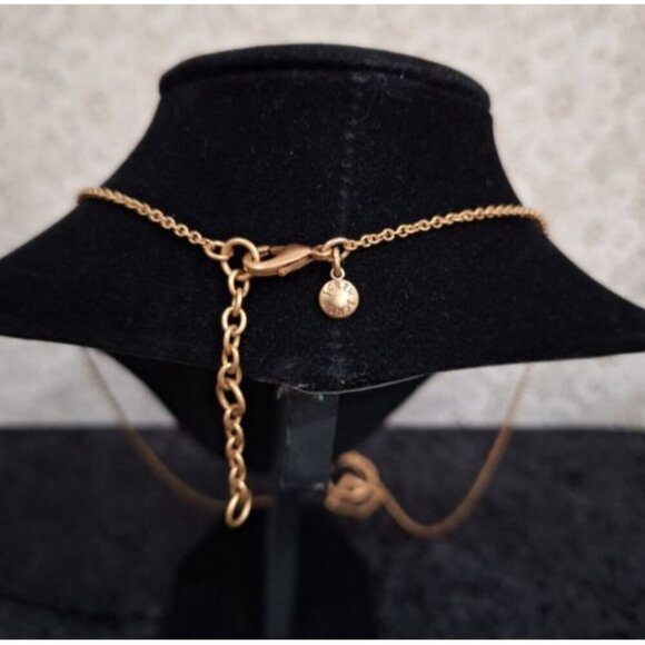 J. Crew Gold Tone Pave' Crystal Circle and Square Earring and Necklace Set-Excel - Picture 3 of 5